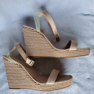 ALDO Women’s Avgustina Wedges Heels Sandals Size 10 Transparent Ankle Straps